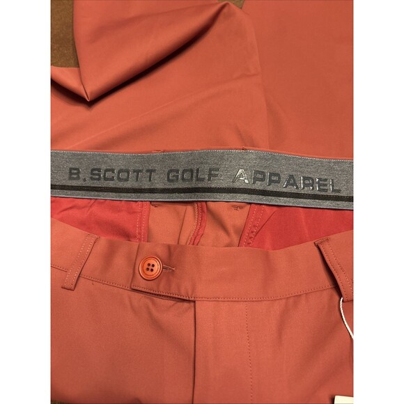 Boston Scott Men's Golf Tech Performance Pants Merlot Size 36 X 33 NWT - Picture 3 of 9